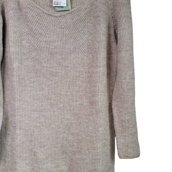 NWT H&M Women's Wool Blend Square Neckline Beige Knit Sweater Dress Size XXL - Picture 4 of 12